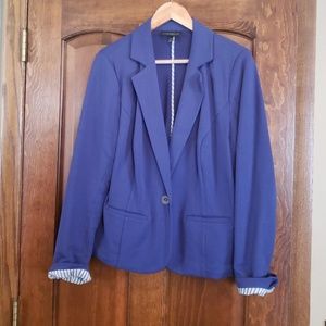Lane Bryant Blue Cotton Blazer 14/16